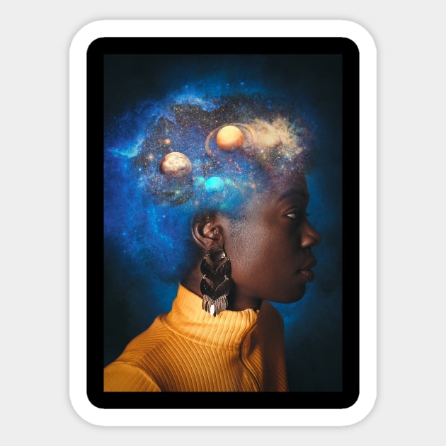 Afro Space Sticker by Marischa Becker